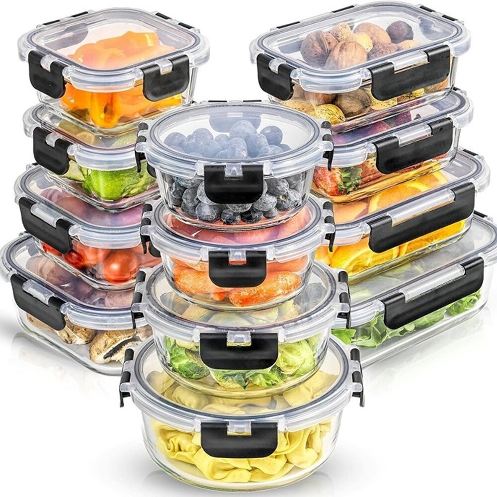 NEW  24pc (12 Airtight, Freezer Safe Food Storage Containers and 12 Lid